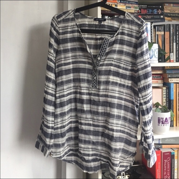 Max edition Half button striped cotton shirt - Picture 1 of 5